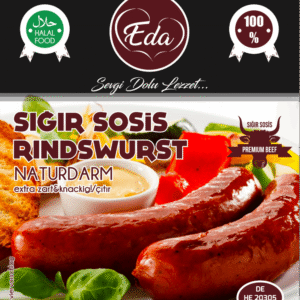 Halal-Rindfleischwürstchen im Naturdarm – milde (nicht scharfe) Grillwürstchen
