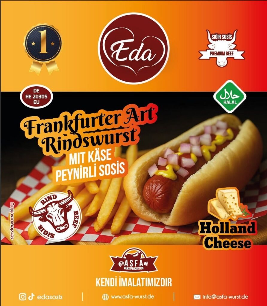 Halal Käsewurst Rindswurst mit Hollandkäse