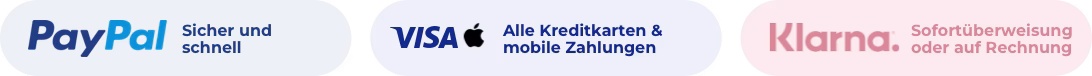PayPal, Visa, Apple Pay und Klarna – Zahlungsarten